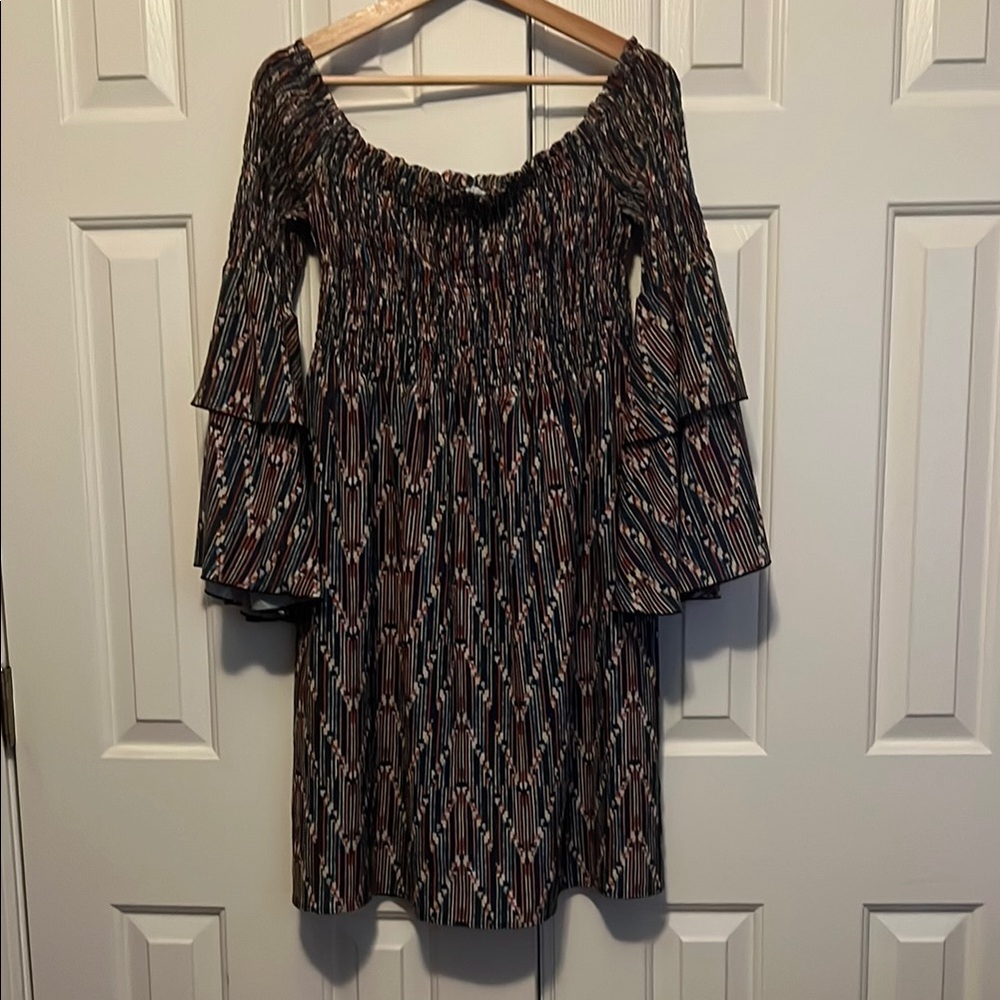 Multicolor Off-Shoulder Dress